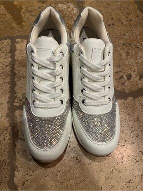 White Glitter Women's Sneakers